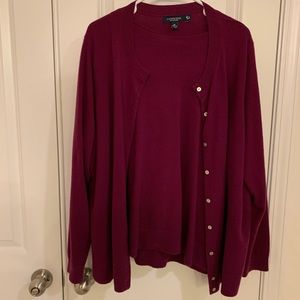 Cranberry Cashmere Shell & Sweater from Lands End